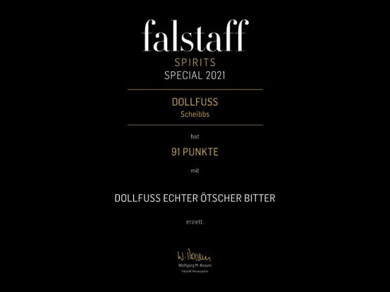 Falstaff Spirits Tasting 2021 Urkunde - 91 von 100 Punkten